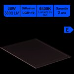 Dalle led 38w 60x60 ugr19 3800lm 6500k - garantie 5 ans