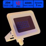 Jamais utilis] projecteur led 20w 2000 lm 4000k ip65 connexion en direct - garantie 5 ans