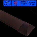 Lutece - arc - rglette led intgre 120cm 36w 3600lm - 6500k lumire du jour - garantie 2 ans