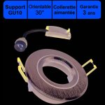 Jamais utilis�] support spot chrome encastrable orientable aimant� + douille gu10 inclus - garantie 3 ...