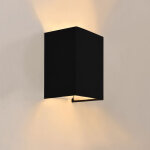 Applique murale schwerin forme angulaire e27 60 w 20 x 16 x 13 cm abat - jour en lin noir [ lux. pro