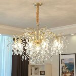 Senderpick ? lustre moderne en cristal et m�tal 90cm ? 8 branches ? �clairage led ? installation facile ...