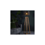 M&s - lampadaire avec abat - jour en mtal et pitement bois - blake