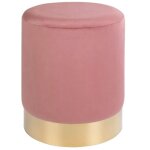M&s - pouf rond 34x43 cm en velours rose - boddin M&s - pouf rond 34x43 cm en velours rose - boddin