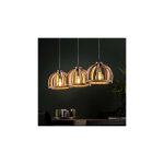 M&s - suspension 3 lampes 120x30x150 cm en manguier naturel