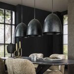 M&s - suspension 3 lampes 125x30x150 cm en m�tal gris fonc� - kosmy