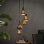 M&s - suspension 5 lampes forme gouttes 15 cm en m�tal noir et bronze - amp