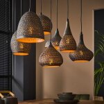 M&s - suspension 7 lampes c�nes 100x45x150 cm en m�tal brun noir