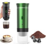 Machine � caf� portable de voyage, expresso cafeti�re rechargeable 12v et sa pochette pour camping et ...