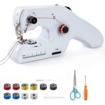 Machine � coudre � la main avec double enfilage - mini machine � coudre �lectrique portable pour d�butants ...