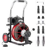 Machine de nettoyage de drain vevor 100ft x 1 / 2 pouce, tariere deegout a alimentation automatique sur ...