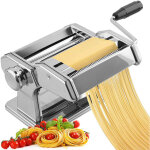 Machine � p�tes 2 en 1 avec rouleaux et coupe - p�tes, 9 �paisseurs r�glables, id�ale pour les raviolis, ...