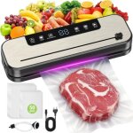 Machine sous vide alimentaire, appareil de mise sous vide 6 en 1 avec modes sec et humide, uv, 10sacs, ...