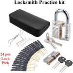 24pcs cass extracteur de cls outils de cueillette avec cadenas de pratique transparente