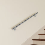 Main courante murale pour escalier en inox 304 argent - rampe escalier 150 cm avec supports fixation ...