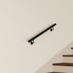 Main courante murale pour escalier en inox 304 noir - rampe escalier 100 cm avec supports fixation et ...