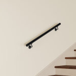 Main courante murale pour escalier en inox 304 noir - rampe escalier 120 cm avec supports fixation et ...