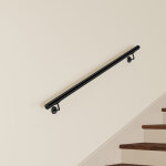 Main courante murale pour escalier en inox 304 noir - rampe escalier 150 cm avec supports fixation et ...