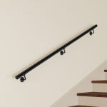 Main courante murale pour escalier en inox 304 noir - rampe escalier 200 cm avec supports fixation et ...