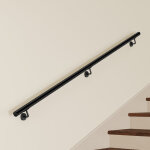 Main courante murale pour escalier en inox 304 noir - rampe escalier 220 cm avec supports fixation et ...