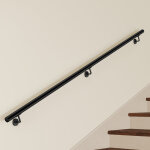 Main courante murale pour escalier en inox 304 noir - rampe escalier 240 cm avec supports fixation et ...