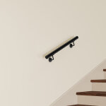 Main courante murale pour escalier en inox 304 noir - rampe escalier 80 cm avec supports fixation et ...