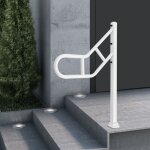 Main courante simple pour 1 � 3 marches ext�rieures, mains courantes m�talliques courb�es, rampe d'escalier ...