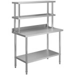 Maison chic - table de travail de cuisine plan de travail de cuisine avec �tag�re 120x60x150 cm inox ...