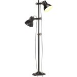 Maisonchic - lampadaire, lampe sur pied, lampadaire salon avec 2 abat - jour noir e27 fonte asaf27413 ...