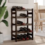 Maisonchic - range bouteille, casier � bouteilles pour 20 bouteilles, etag�re � vin noir bois pin solide ...