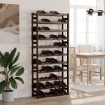 Maisonchic - range bouteille, casier � bouteilles, etag�re � vin pour 77 bouteilles noir bois pin solide ...