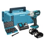 Boulonneuse � chocs 18v 190nm 1 / 2' (2x3, 0 ah) avec acc�ssoires en makpac makita dtw190jx3