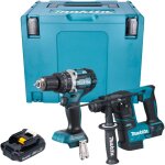 Makita dlx 2278 y1j kit combin� batterie + perceuse - visseuse � percussion 54 nm dhp 484 + marteau perforateu ...