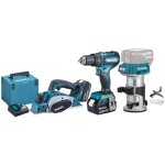 Makita - dlx 3116 tj kit combo perceuse - visseuse � percussion sans fil dhp 485 + rabot sans fil dkp ...