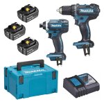 Makita - pack de 2 machines 18v dlx2127tj1 perceuse visseuse ddf482 + visseuse � chocs dtd152 + 3 batteries ...