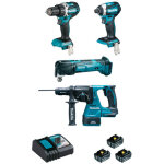 Makita - ensemble de 4 machines 18v li - ion dlx4109tj 5 ah (ddf484 + dtd154 + dhr243 + dtm51)