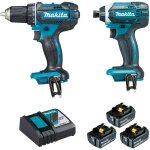 Makita - pack de 2 machines 18v perceuse visseuse ddf482 + visseuse � chocs dtd152 + 3 batteries 18v ...