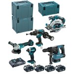 Makita - pack de 5 outils dlx5038ptj 18v li - ion (4x5ah) en makpac
