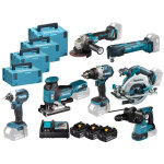 Makita ? pack de 7 outils �lectroportatifs 18v lxt ? 3 batteries 5. 0ah ? visseuse - perceuse, meuleuse, ...