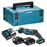 Makita - scie sabre 18v lxt (2x4, 0 ah) en coffret makpac djr183rmj