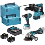 Makita - set 8 outils sans fil, batteries, chargeur et accessoires dlx3195jx1