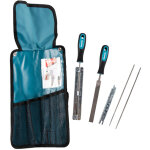Makita ? set d'aff�tage calibr� 4mm d72154 ? 2 limes rondes et plates ? jauge de profondeur ? sac � roulettes ...