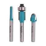 Lot de 3 fraises makita d - 30209 queue de 6 mm
