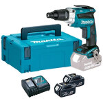 Makita - visseuse bardage 18 v li - ion 5 ah 2 batteries 18v 5. 0ah - chargeur - makpac - dfs251rtj