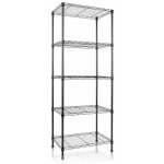 Tagère en métal rocky 4 / 5 Étagères noir 55 x 35 x 110 cm charge max : 250 kg Tagère en métal rocky 4 / 5 Étagères noir 55 x 35 x 110 cm charge max : 250 kg