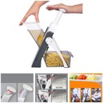 Mandoline de cuisine safety slicer manuelle multifonction tous coupe l�gumes lame en acier inoxydable, ...