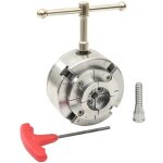 Mandrin � bois � 4 m�choires connexion m33 argent� 96 mm vidaxl