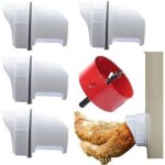 Mangeoire poules automatique, avec 4 ports et scie cloche, �tanche � la pluie, mangeoire � poulet sans ...