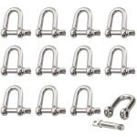 Manille inox 12 pi�ces m4 manille inox acier manille de levage manille d'anneau de d de cha�ne manille ...