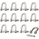Manille inox 12 pi�ces m4 manille inox acier manille de levage manille d'anneau de d de cha�ne manille ...